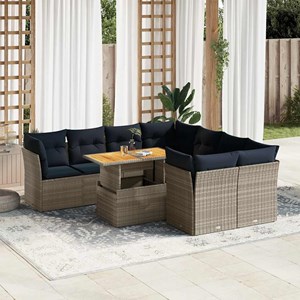 Maison exclusive - salon de jardin 9 pcs avec coussins gris résine tressée