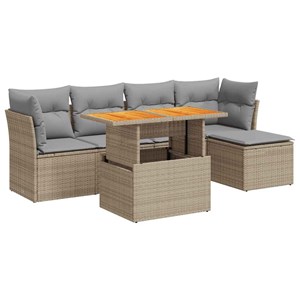 Maison exclusive - salon de jardin avec coussins 6 pcs beige résine tressée