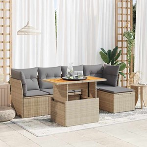 Maison exclusive - salon de jardin avec coussins 6 pcs beige résine tressée