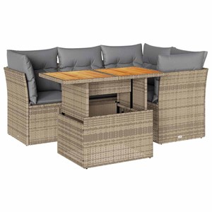 Maison exclusive - salon de jardin avec coussins 5 pcs beige résine tressée