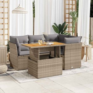 Maison exclusive - salon de jardin avec coussins 5 pcs beige résine tressée