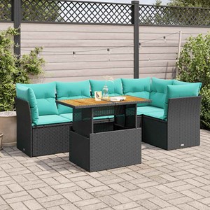 Maison exclusive - salon de jardin 6 pcs avec coussins noir résine tressée