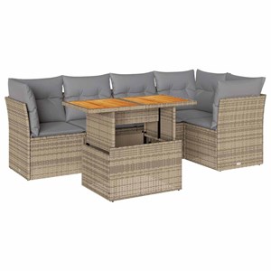 Maison exclusive - salon de jardin avec coussins 6 pcs beige résine tressée