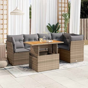 Maison exclusive - salon de jardin avec coussins 6 pcs beige résine tressée