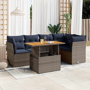 Maison exclusive - salon de jardin 6 pcs avec coussins gris résine tressée