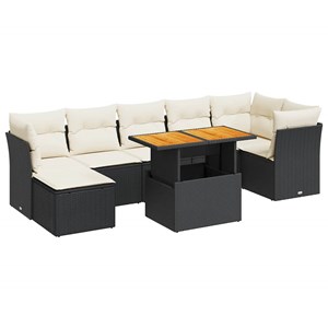 Maison exclusive - salon de jardin 8 pcs avec coussins noir résine tressée
