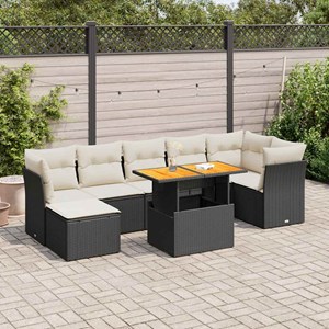 Maison exclusive - salon de jardin 8 pcs avec coussins noir résine tressée
