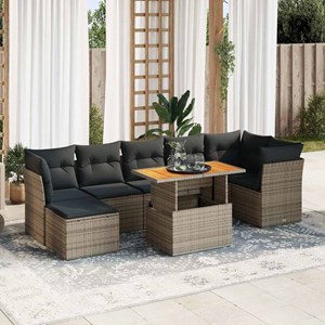 Maison exclusive - salon de jardin 8 pcs avec coussins gris résine tressée