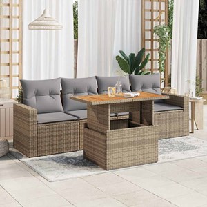 Maison exclusive - salon de jardin avec coussins 5 pcs beige résine tressée