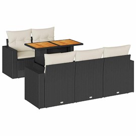 Maison exclusive - salon de jardin 6 pcs avec coussins noir résine tressée