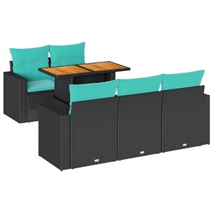 Maison exclusive - salon de jardin 6 pcs avec coussins noir résine tressée