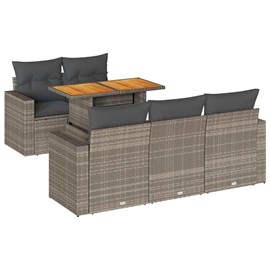 Maison exclusive - salon de jardin 6 pcs avec coussins gris résine tressée