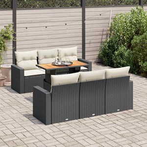 Maison exclusive - salon de jardin 7 pcs avec coussins noir résine tressée