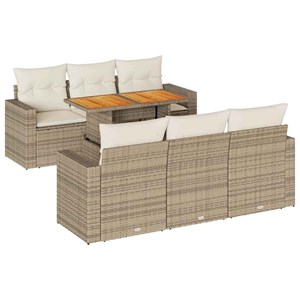 Maison exclusive - salon de jardin avec coussins 7 pcs beige résine tressée