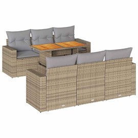 Maison exclusive - salon de jardin avec coussins 7 pcs beige résine tressée
