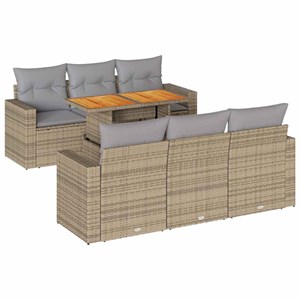 Maison exclusive - salon de jardin avec coussins 7 pcs beige résine tressée