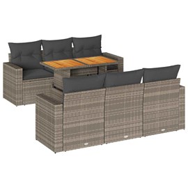 Maison exclusive - salon de jardin avec coussins 7 pcs gris résine tressée