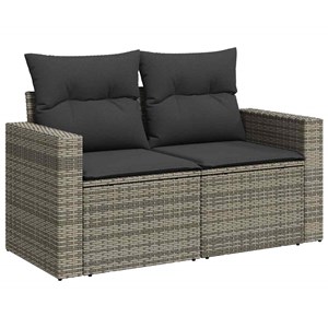 Maison exclusive - salon de jardin avec coussins 7 pcs gris résine tressée