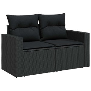 Maison exclusive - salon de jardin 8 pcs avec coussins noir résine tressée