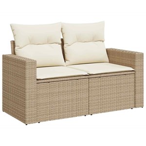 Maison exclusive - salon de jardin avec coussins 9 pcs beige résine tressée