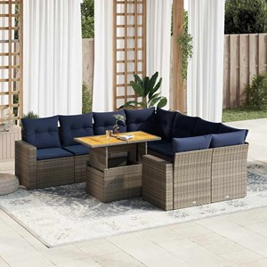 Maison exclusive - salon de jardin 9 pcs avec coussins gris résine tressée