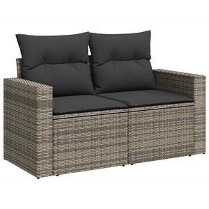 Maison exclusive - salon de jardin 6 pcs avec coussins gris résine tressée