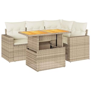 Maison exclusive - salon de jardin avec coussins 5 pcs beige résine tressée