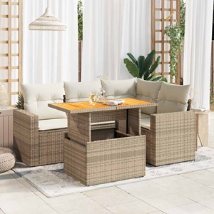 Maison exclusive - salon de jardin avec coussins 5 pcs beige résine tressée