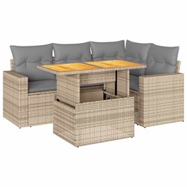 Maison exclusive - salon de jardin avec coussins 5 pcs beige résine tressée