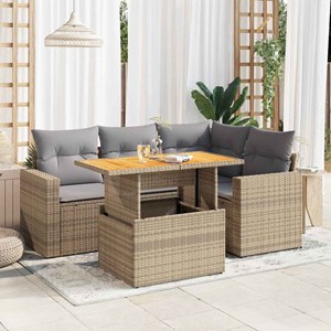 Maison exclusive - salon de jardin avec coussins 5 pcs beige résine tressée
