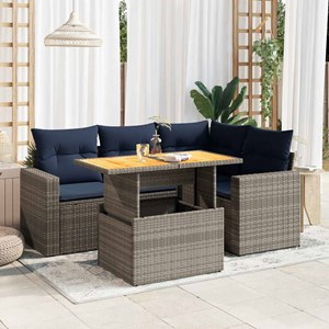 Maison exclusive - salon de jardin 5 pcs avec coussins gris résine tressée