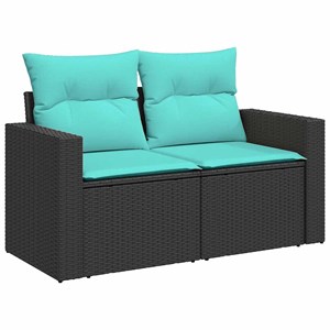 Maison exclusive - salon de jardin 6 pcs avec coussins noir résine tressée
