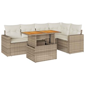 Maison exclusive - salon de jardin avec coussins 6 pcs beige résine tressée