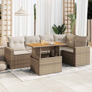Maison exclusive - salon de jardin avec coussins 6 pcs beige résine tressée