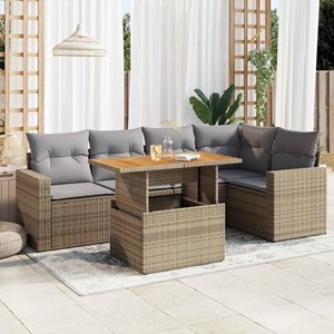 Maison exclusive - salon de jardin avec coussins 6 pcs beige résine tressée