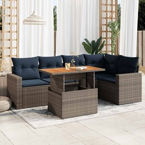 Maison exclusive - salon de jardin 6 pcs avec coussins gris résine tressée
