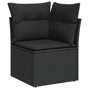 Maison exclusive - salon de jardin 7 pcs avec coussins noir résine tressée