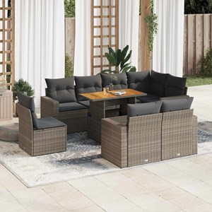 Maison exclusive - salon de jardin 9 pcs avec coussins gris résine tressée