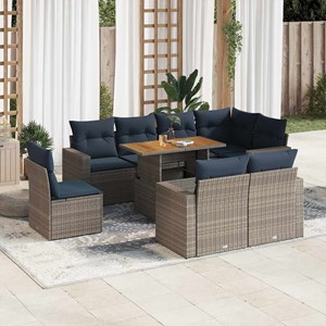 Maison exclusive - salon de jardin 9 pcs avec coussins gris résine tressée