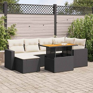 Maison exclusive - salon de jardin 7 pcs avec coussins noir résine tressée