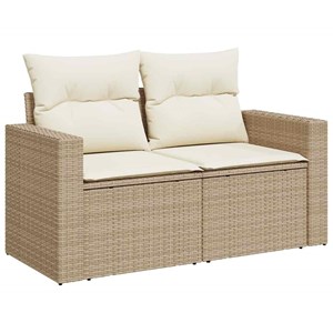 Maison exclusive - salon de jardin avec coussins 7 pcs beige résine tressée