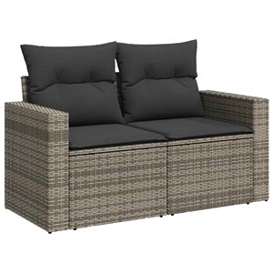 Maison exclusive - salon de jardin avec coussins 7 pcs gris résine tressée