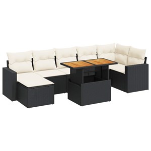 Maison exclusive - salon de jardin 8 pcs avec coussins noir résine tressée
