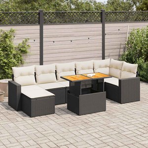 Maison exclusive - salon de jardin 8 pcs avec coussins noir résine tressée