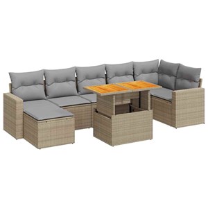 Maison exclusive - salon de jardin avec coussins 8 pcs beige résine tressée