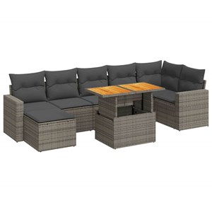 Maison exclusive - salon de jardin 8 pcs avec coussins gris résine tressée