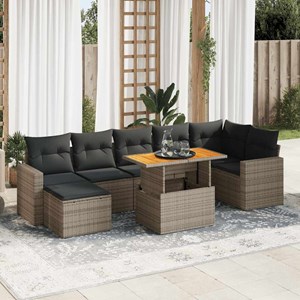 Maison exclusive - salon de jardin 8 pcs avec coussins gris résine tressée
