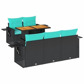 Maison exclusive - salon de jardin 6 pcs avec coussins noir résine tressée