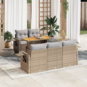 Maison exclusive - salon de jardin avec coussins 6 pcs beige résine tressée