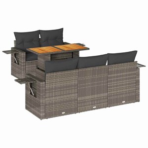 Maison exclusive - salon de jardin 6 pcs avec coussins gris résine tressée